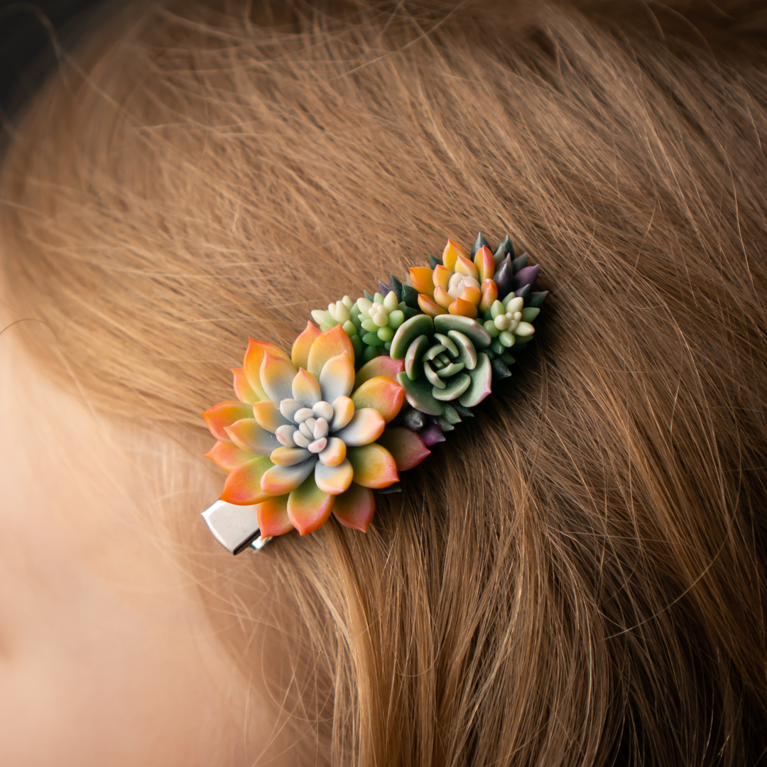 1_orange_succulent_hair_clip