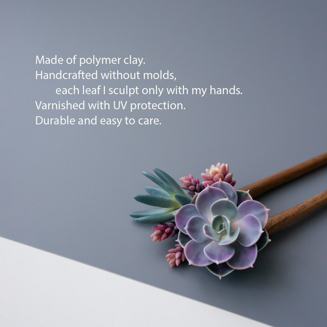 03_wooden_hairpin_with_echeveria_perle_von_nurnberg_senecio_serpens_sedeveria_pink_granite